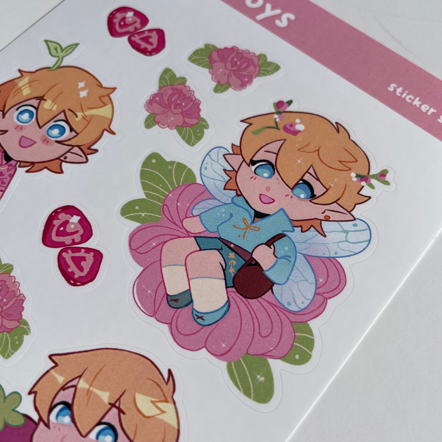 Pink Fairy Boy Sticker Sheet