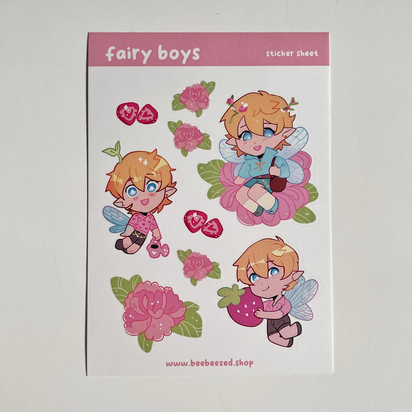 Pink Fairy Boy Sticker Sheet