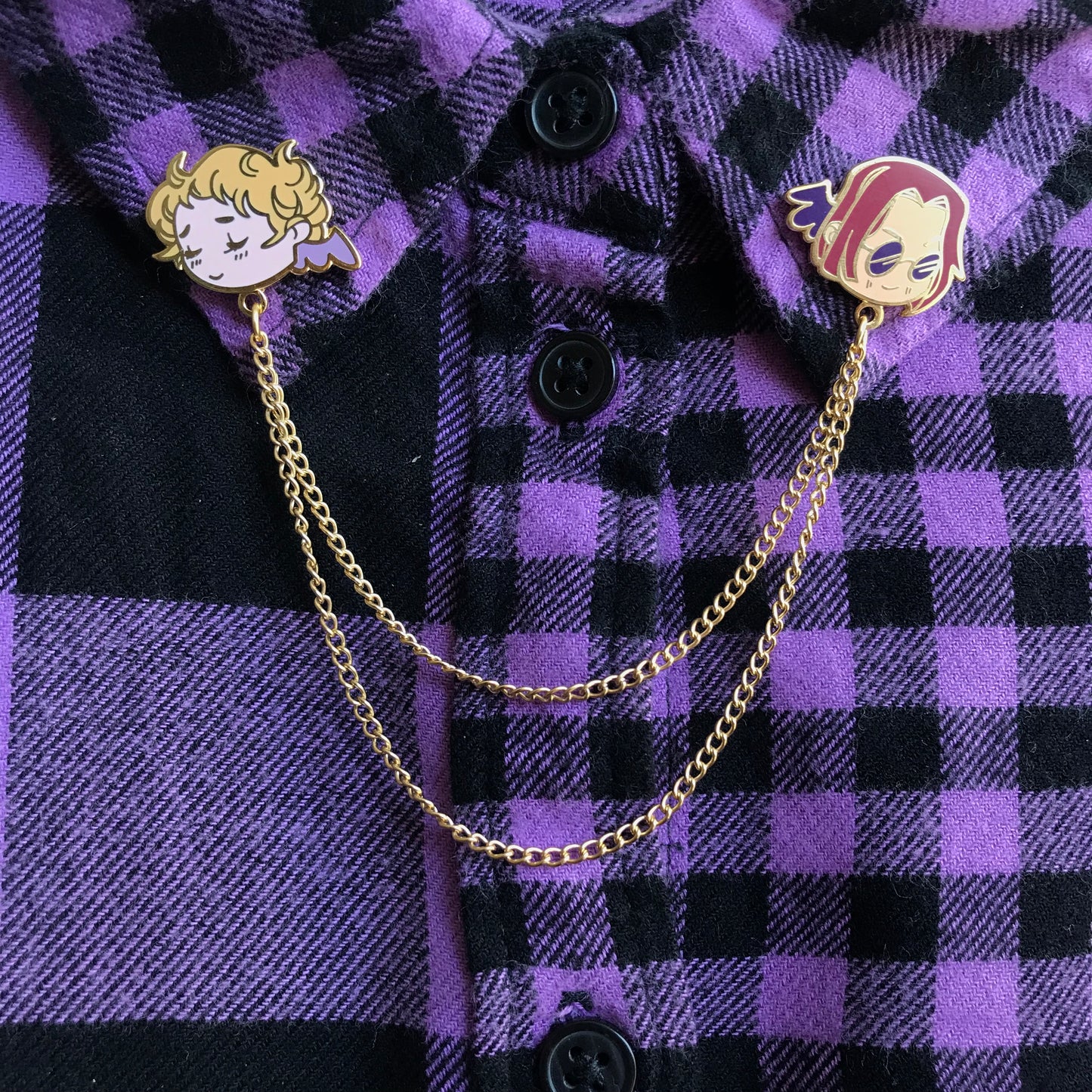 Good Omens Enamel Collar Pins