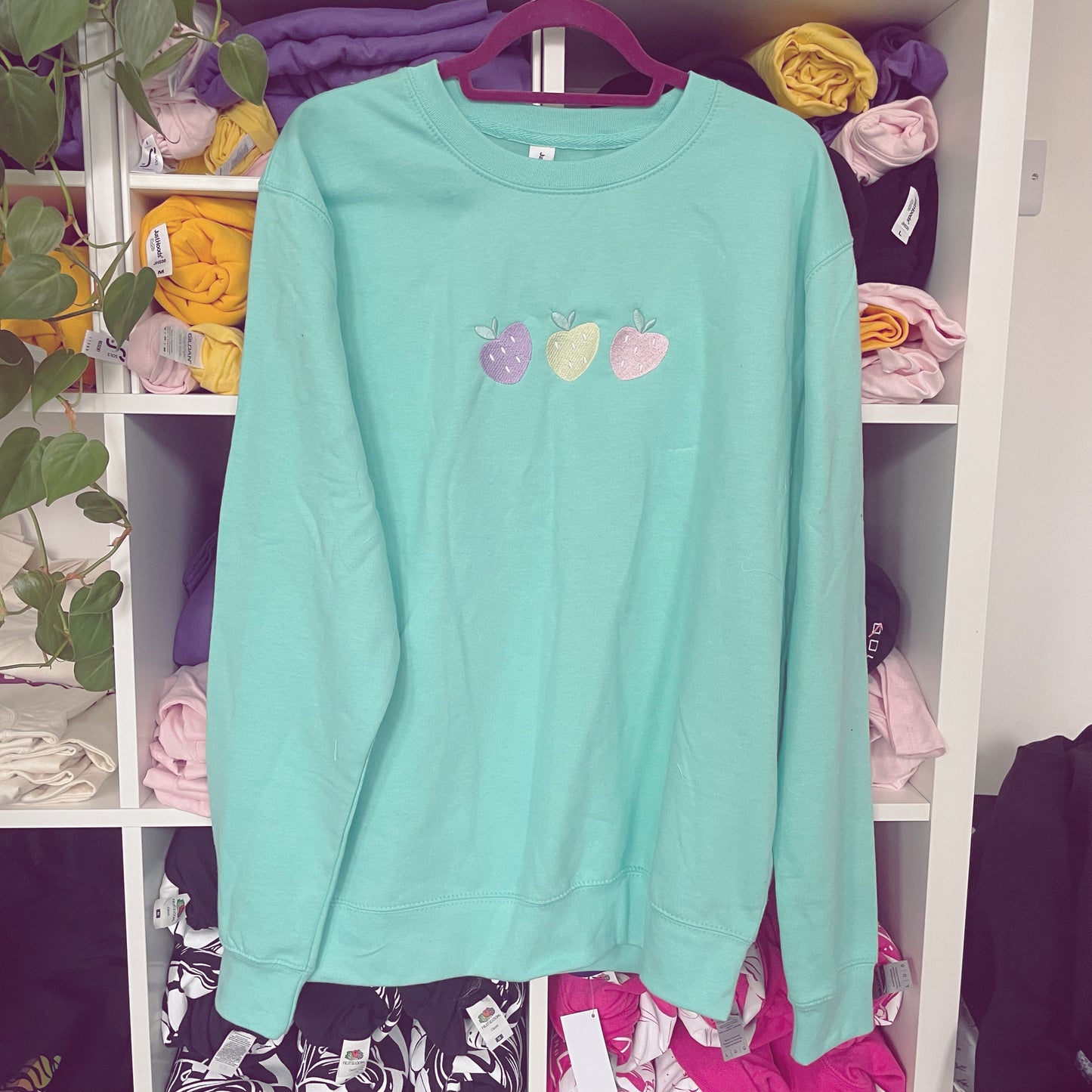 Strawberry Embroidered Sweatshirt