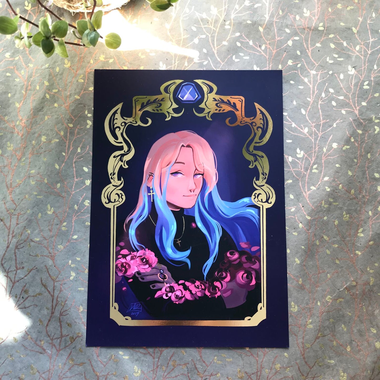 Laz Finn Gold Foil Print (A5)