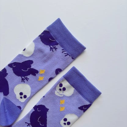 Raven and Skull Socks