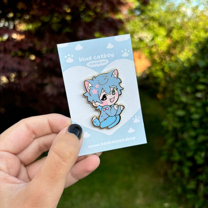 Blue Catboy Enamel Pin