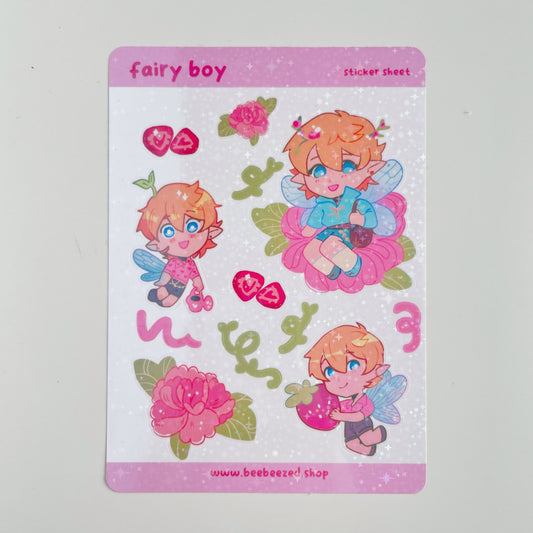 Pink Fairy Boy Sticker Sheet
