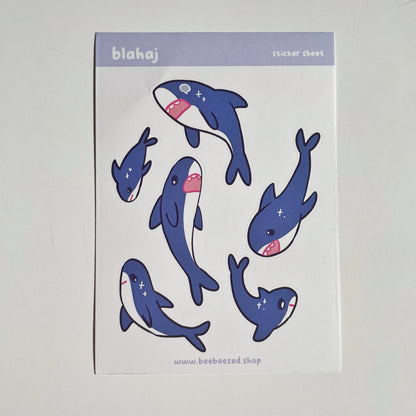 Blahaj Shark Sticker Sheet